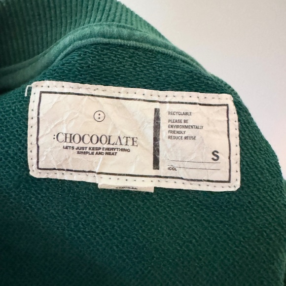 Chocoolate Green Short Sleeve Sweatshirt Tee Shirt size L - Picture 4 of 4